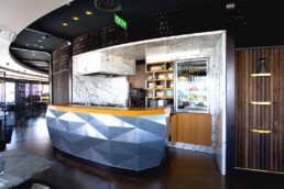 metal veneer; aluminium decorative metal coating; liquid metal; restaurant bar