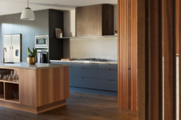 Smoky bronze rangehood, metal veneer, liquid metal
