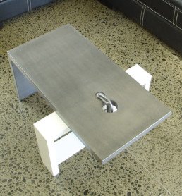 iron coffee table, liquid metal, metal veneer