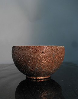 Copper bowl, copper texture, metal veneer, liquid metal