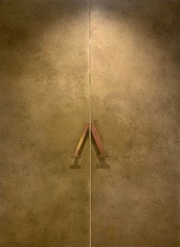 Commercial doors; aged brass; liquid metal; patina; brass metal veneer; antique brass; decorative metal coating;