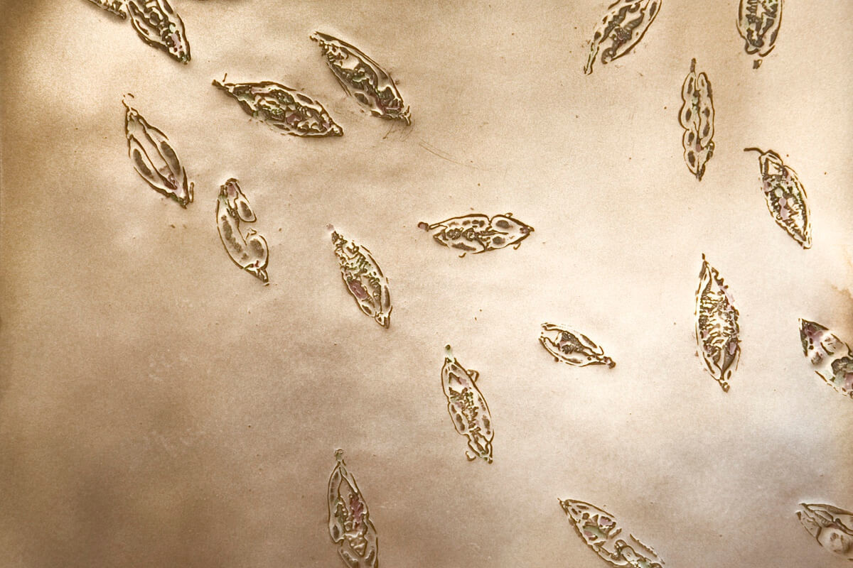 Metalier liquid metal bronze small leaves