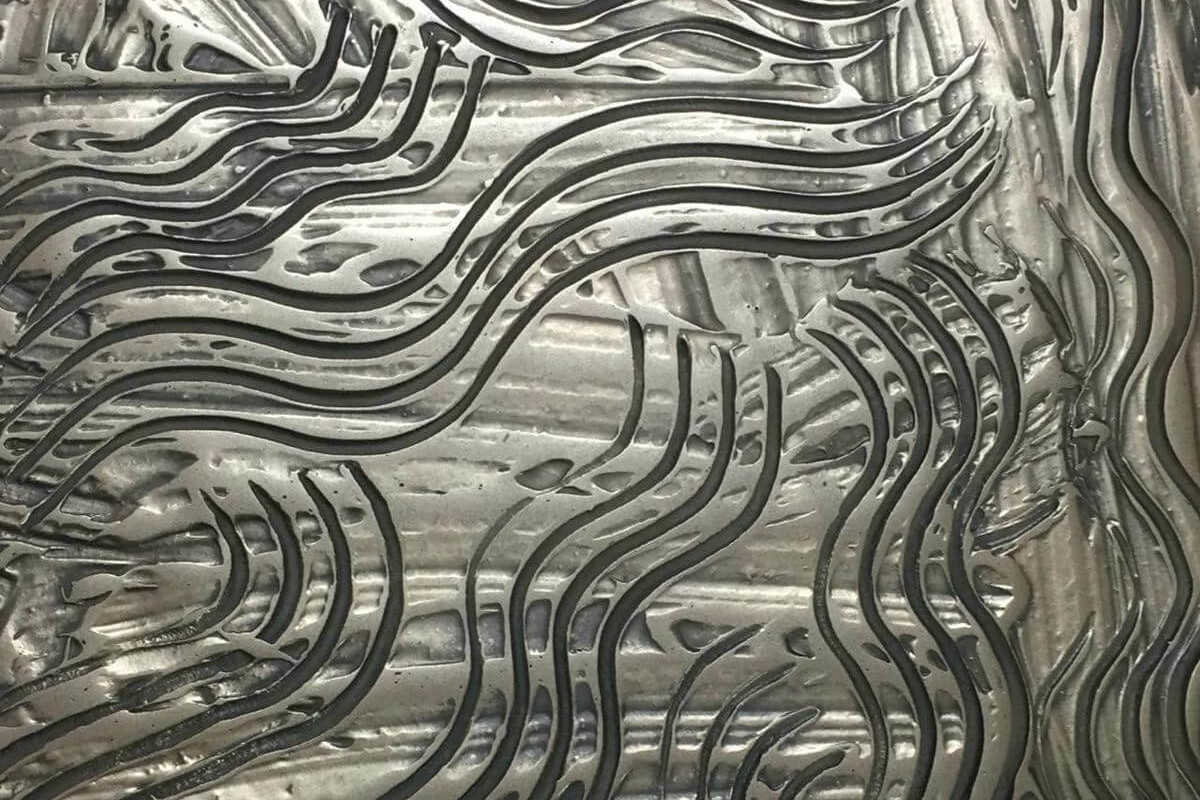 Metalier liquid metal gunmetal bronze, high-polished swirl