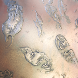 Metalier liquid metal rose gold and aluminium leaves