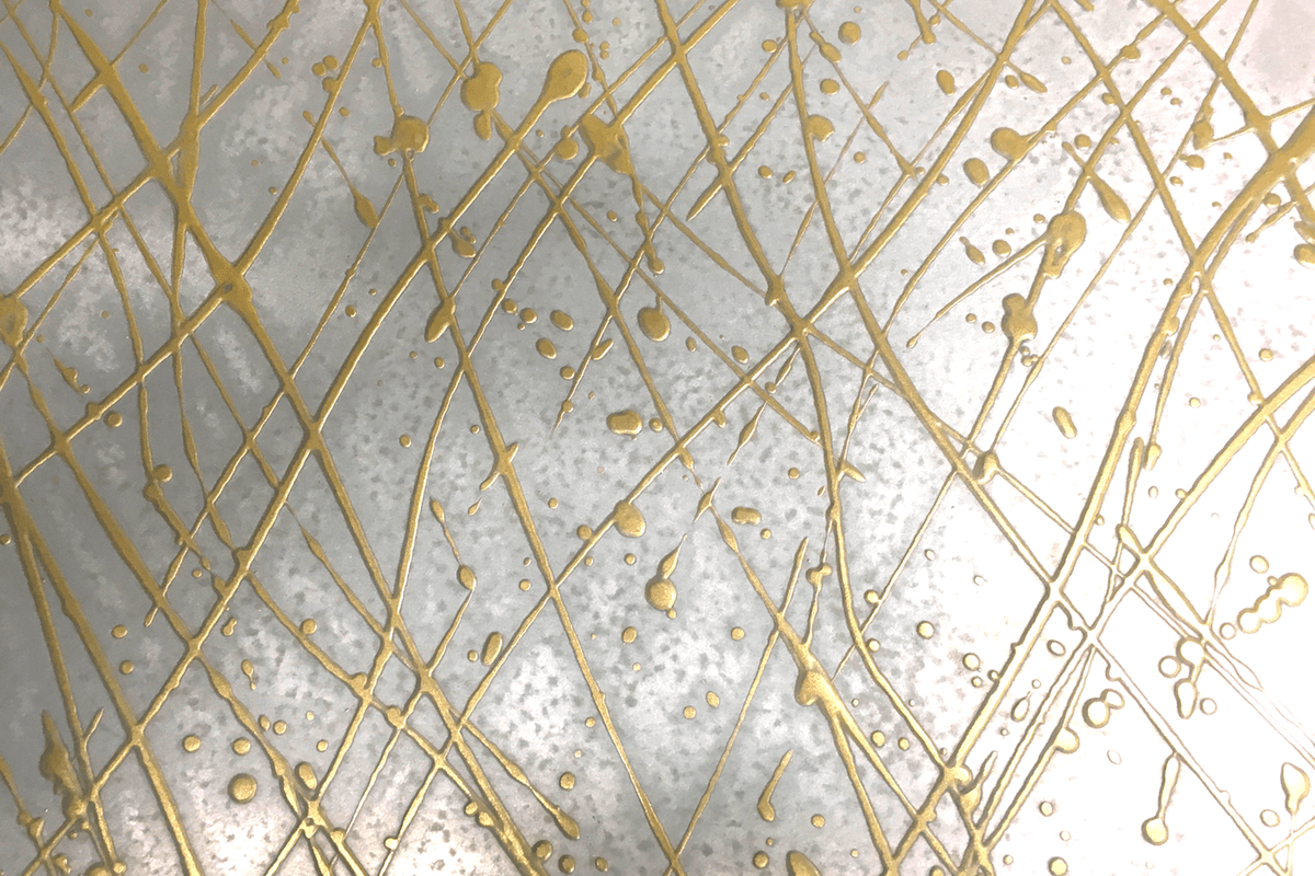 Metalier aluminium liquid metal with brass twig pattern