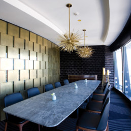 Metalier brass liquid metal; the private dining room at The Sugar Club