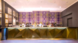 Metalier brass liquid metal in bar at Grand Leicester Hotel