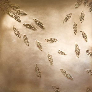 Metalier liquid metal bronze small leaves