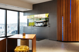 kitchen design; bespoke silver metal coating; liquid metal; brushed silver