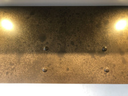 Rangehood; liquid metal rangehood; rangehood design; kitchen design; smoky bronze; smokey bronze; liquid metal; metal veneer
